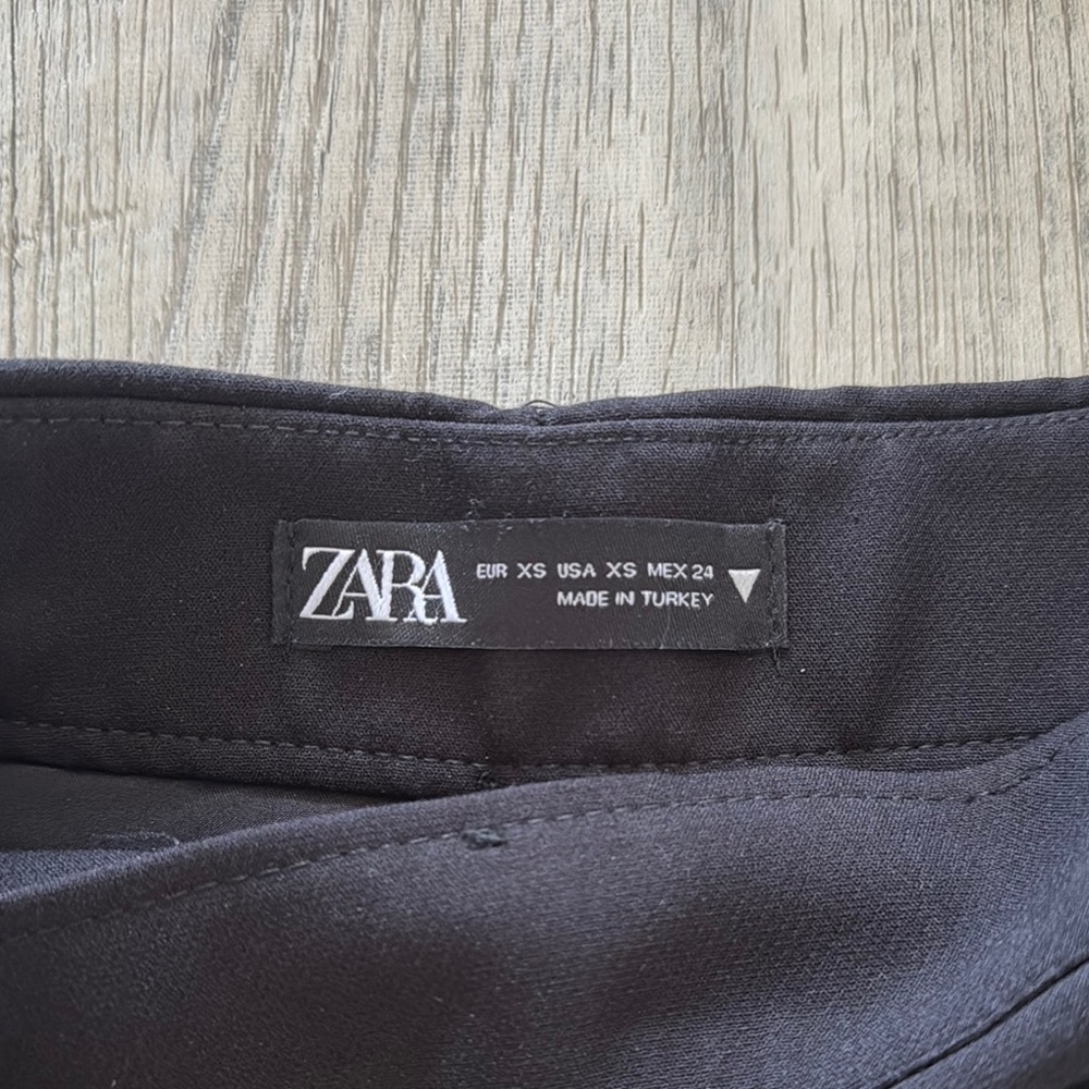 Zara Black Skorts Asymmetrical Wrap Design - Picture 3 of 4